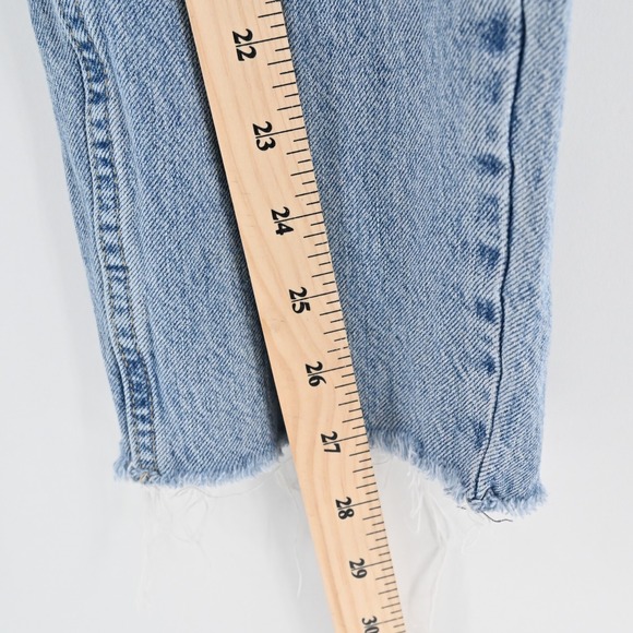 ABERCROMBIE FITCH Womens Retro Mom Jeans Size 6 Blue Denim High Rise‎ Raw Hem - Picture 5 of 14